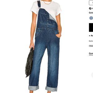 Free People x We The Free Ziggy Denim Overall Indigo Wash Size M - NWT